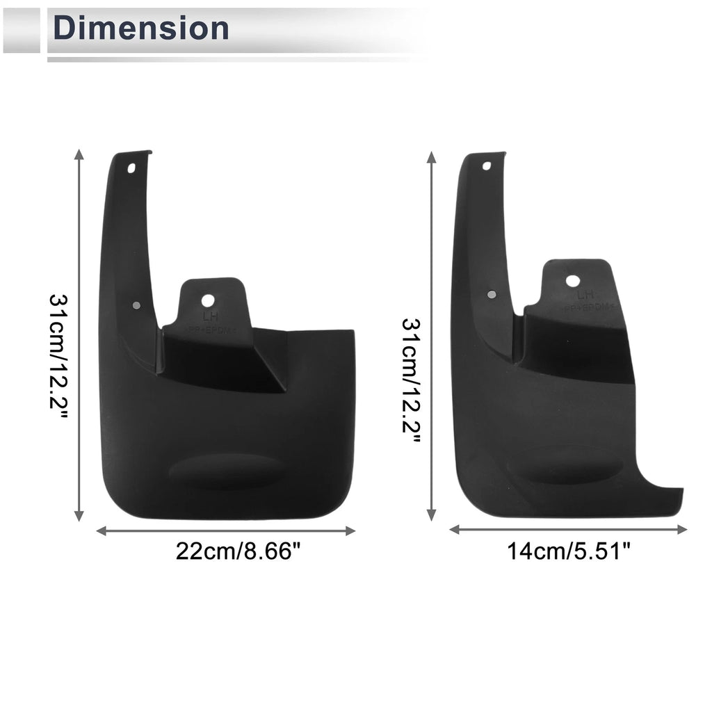 Set of 2 Mud Flaps Splash Guards for Isuzu D-MAX (2010–2020)