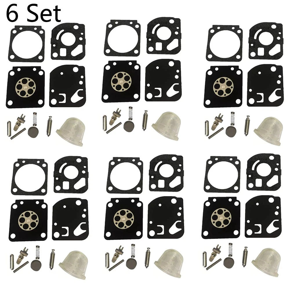 Set of 6 Carburetor Repair Kits for Zama RB-115 C1U-W18 C1U-W18A C1U-W24
