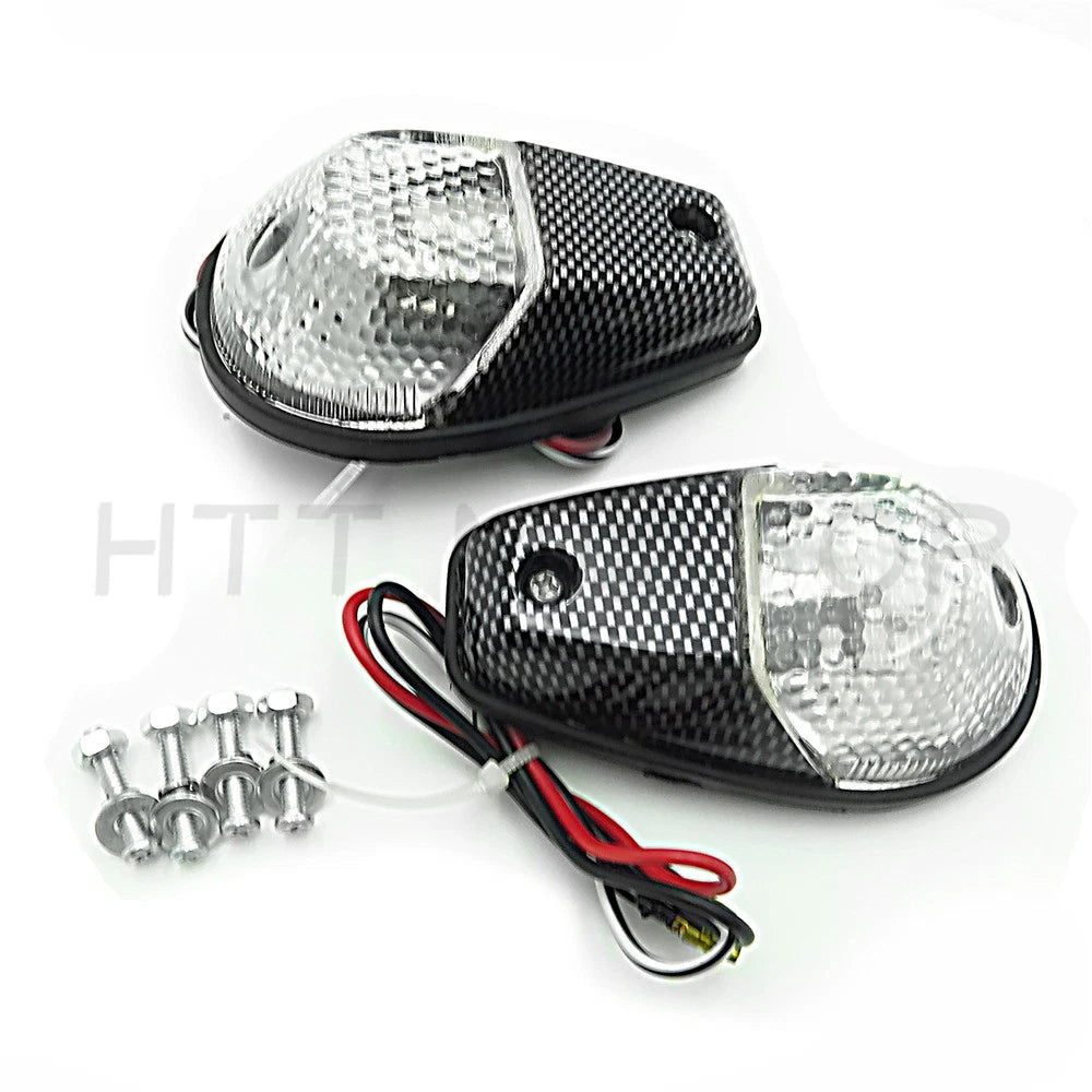 Flush Mount Motorcycle Turn Signals for Universal (Carbon Clear)