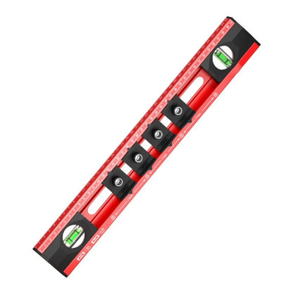 Level ruler with drilling template and positioning slider 4 hole 4 8 mm bore