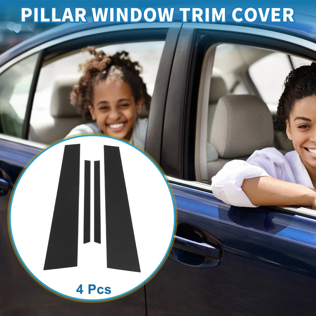 4 Pc Door Pillar Window Trim Replacement for Volkswagen Jetta (2013–2015) Black