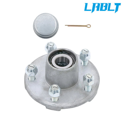 Set of 5 Pregreased Galvanized Trailer Hub Kit for 2000lb Axle (1")