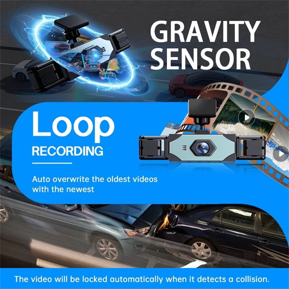 4 Channel Dash Cam for Car (FHD 1080P)