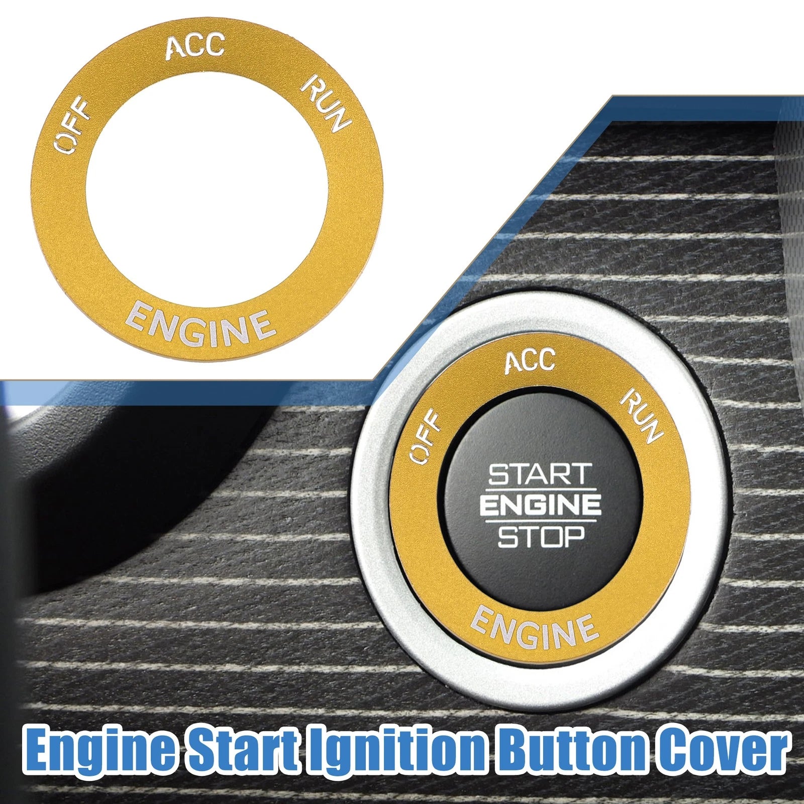 Engine Start Button Sticker for Dodge Charger Challenger Aluminum Gold (2011–2023)