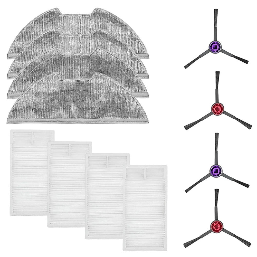 Mop Cloths, Side Brushes, Filter Pack for Eureka E20 Plus (Compatible)