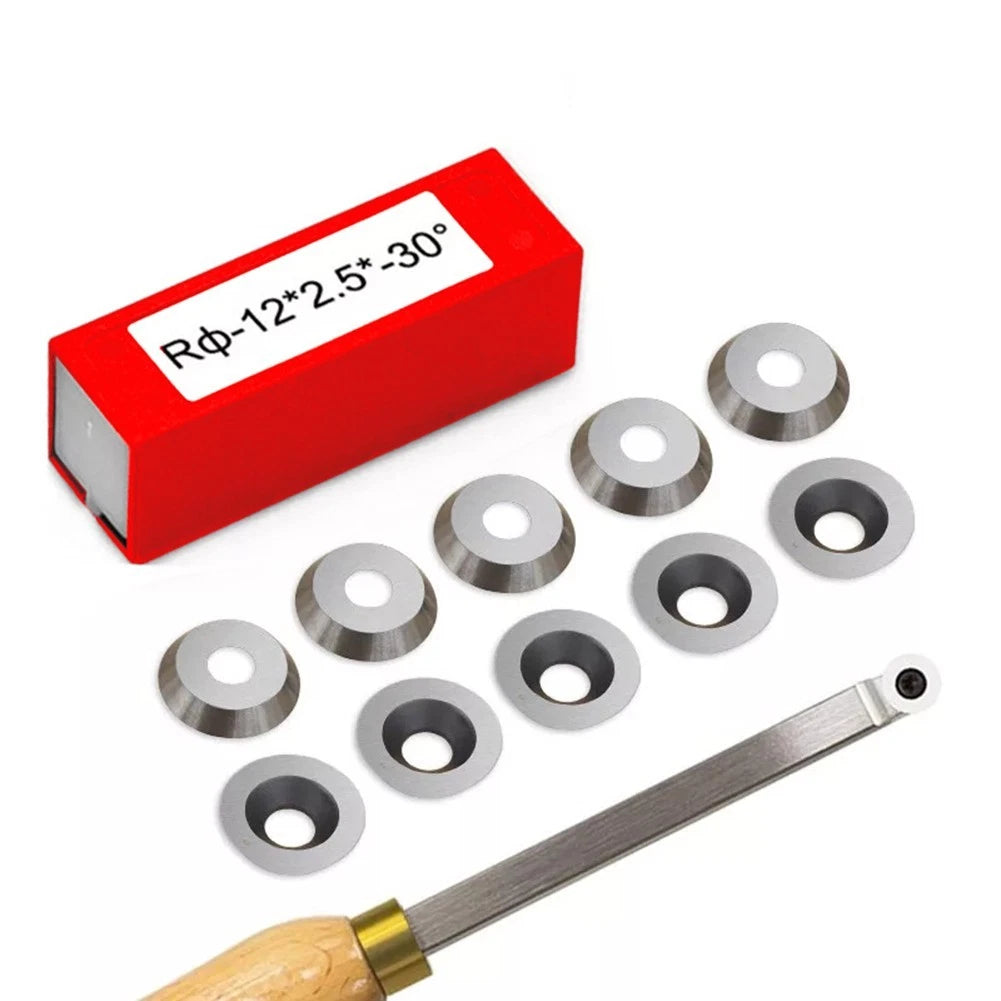 10 Pack Carbide Tip Cutting Inserts 12x2.5mm 30 Degree for Wood Turning