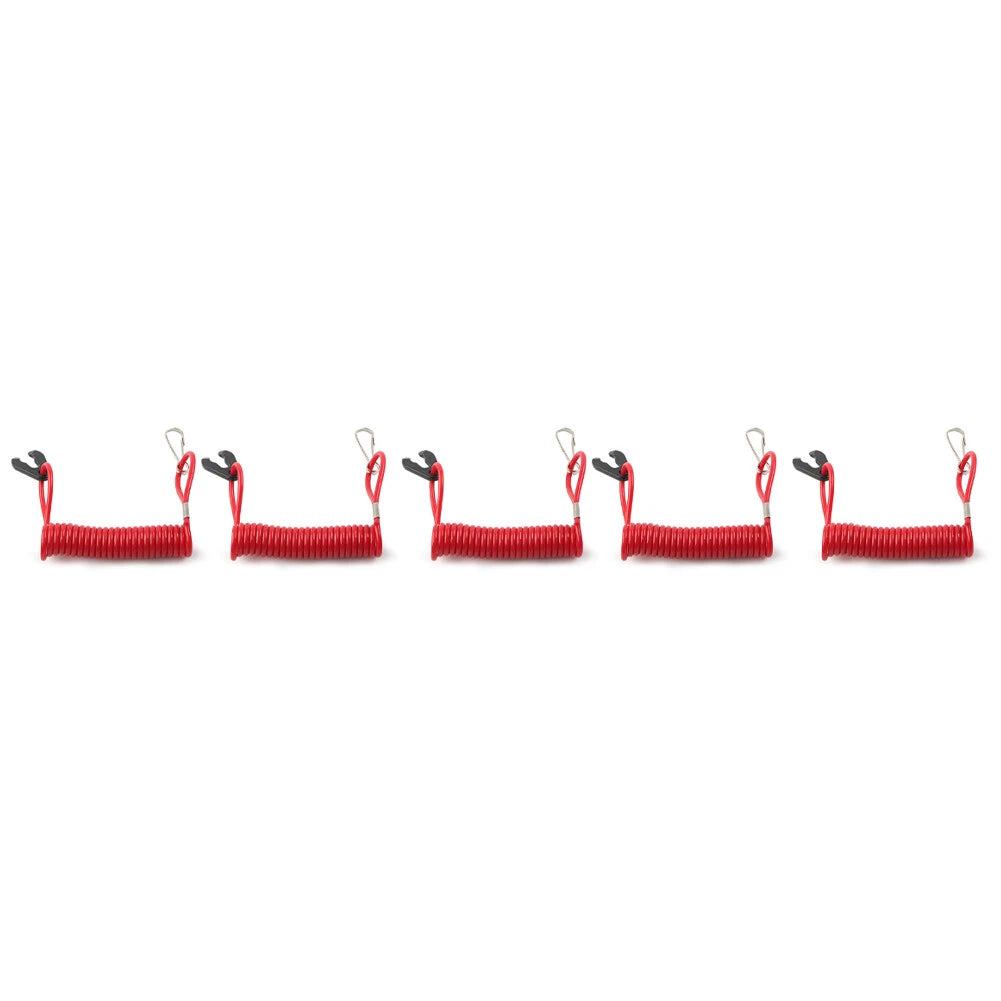 5X Red Outboard Kill Switch Tether Emergency Stop Lanyard for Yamaha Evinrude