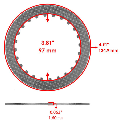 Clutch Friction Steel Plates Kit for Honda TRX500FPM Foreman 500 4x4 (2008–2011)