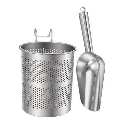Stainless Steel Ice Scoop and Holder Set for Efficient Ice Handling