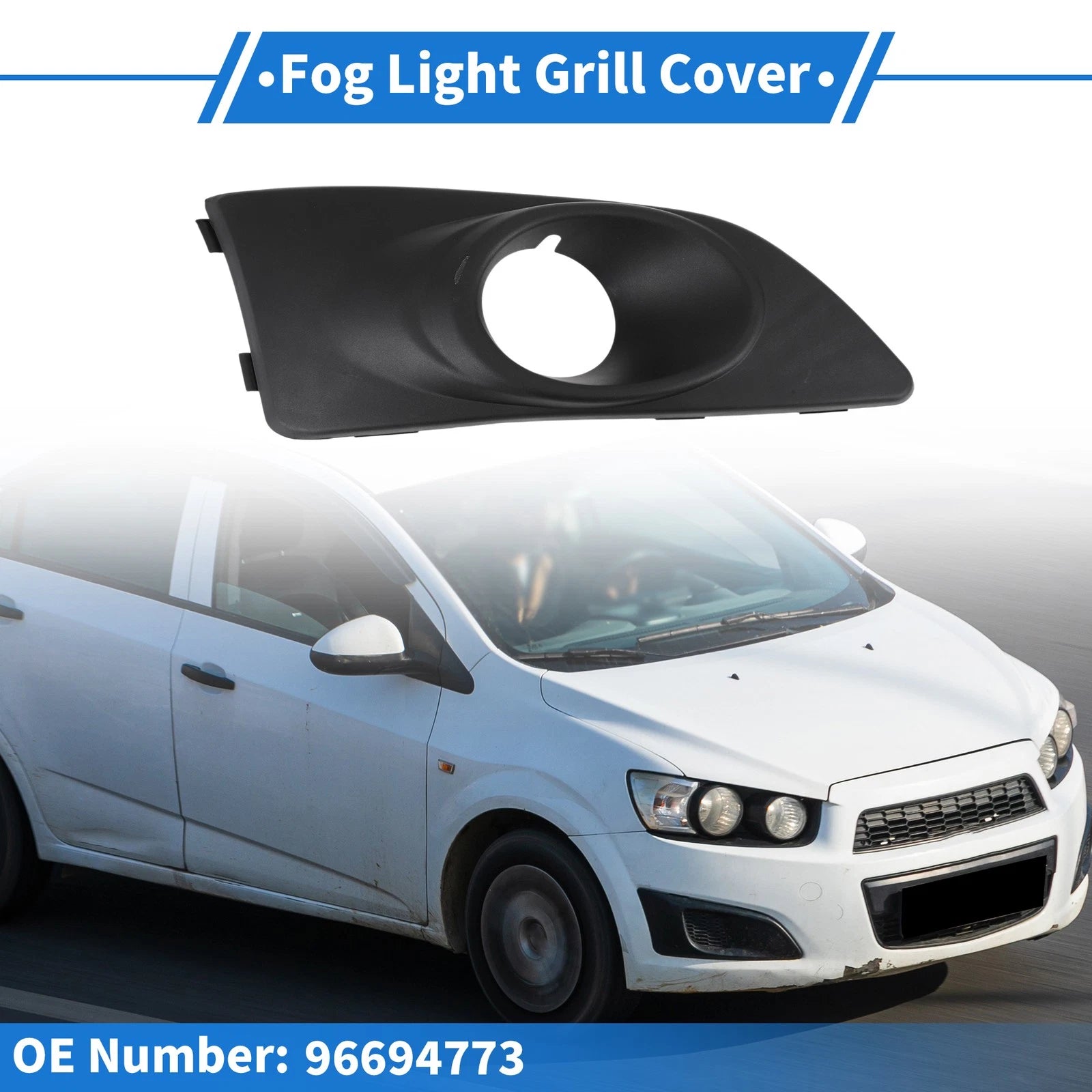 1Pc Front Right Fog Light Grill Replacement for Chevrolet Aveo (2011–2014)