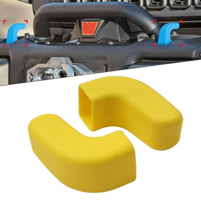 2Pcs Front Bumper Tow Hook Cover Yellow for Jeep Wrangler JK JL JT (2007–2023)
