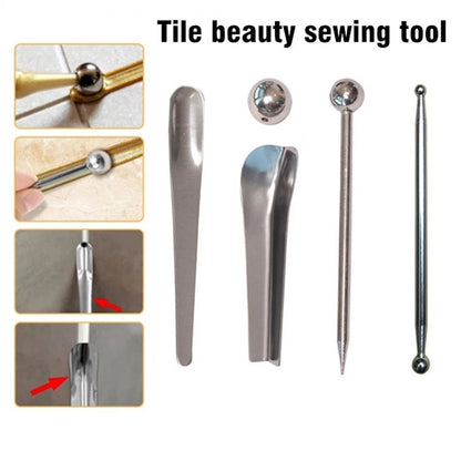 5 Pcs Stainless Steel Tile Seam Tool Kit for Grout Joint Finishing