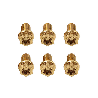 Set of 6 Titanium M8x30mm Torx Head Flange Bolts for Motorcycle