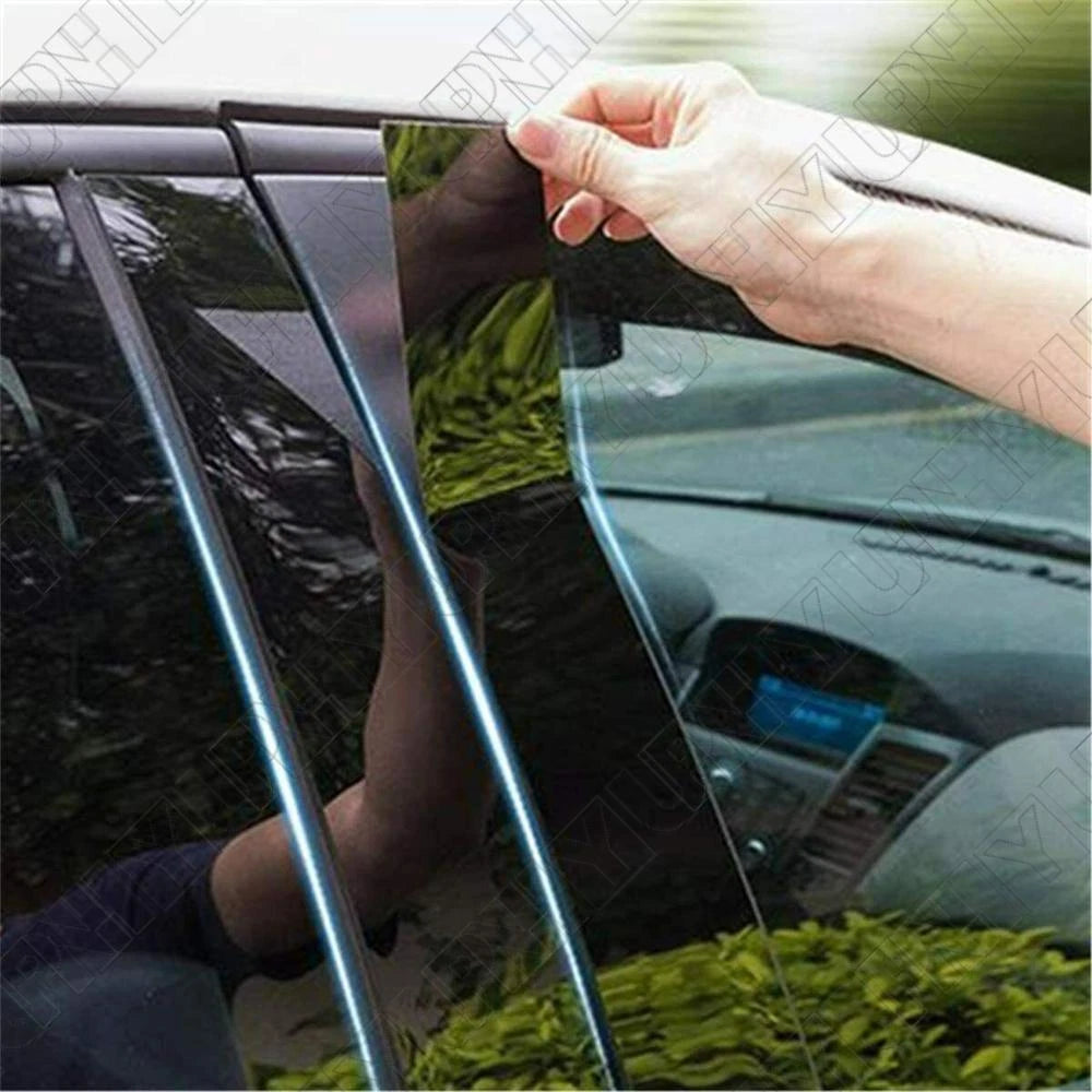 Glossy Black Door Window Pillar Post Cover Trim for Honda Fit Jazz (2014–2019)