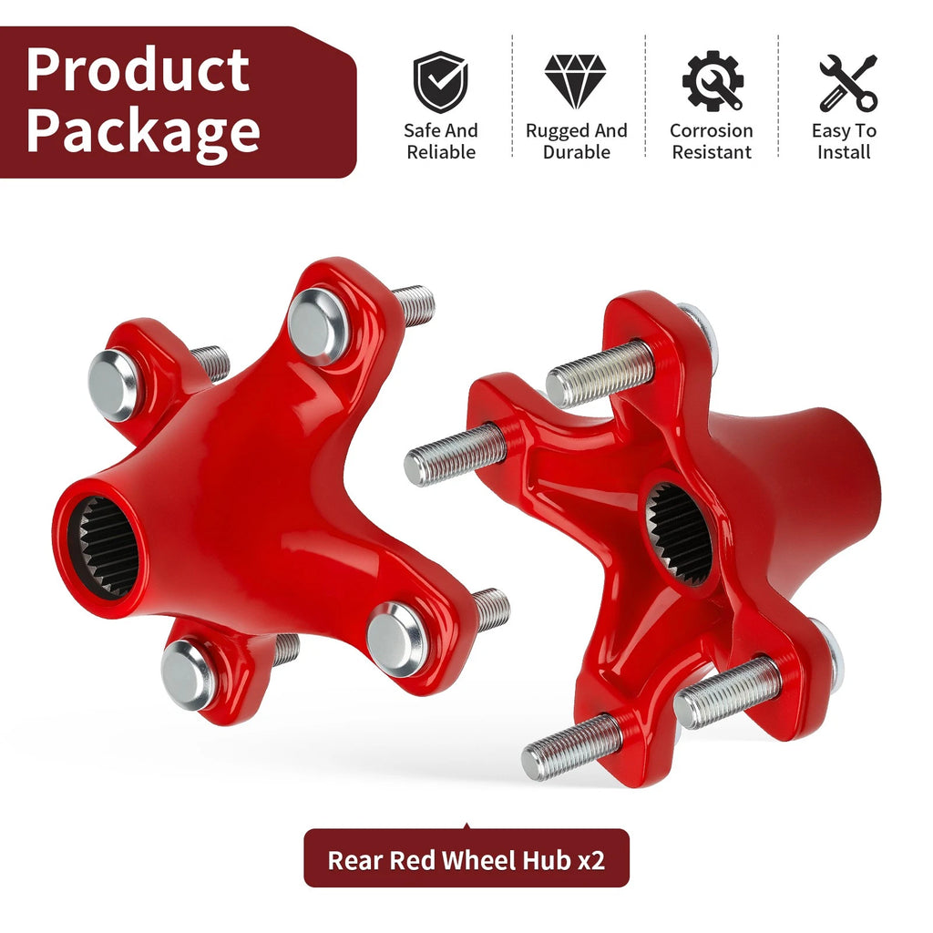Rear Red Wheel Hubs for Honda TRX250X TRX300X TRX400X TRX250EX TRX300EX TRX400EX (2000–2023)