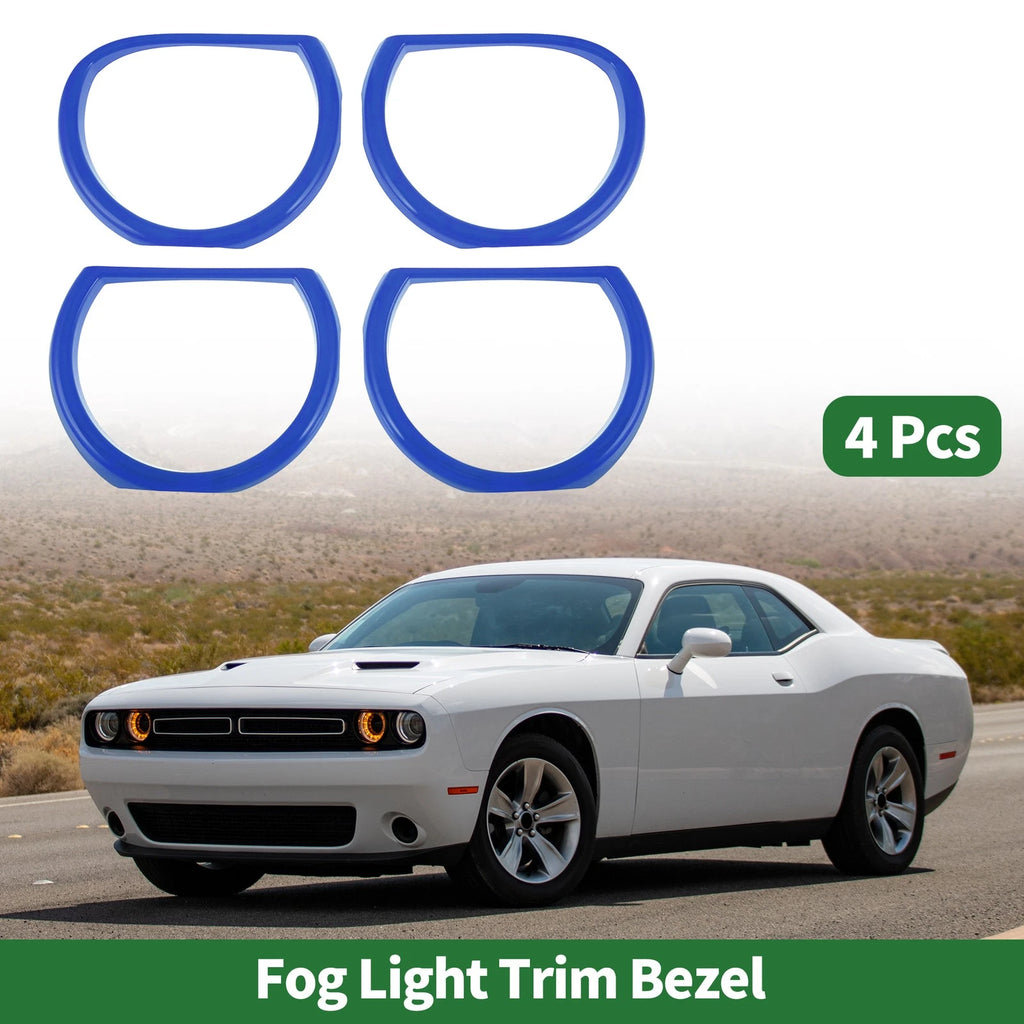 4 Pcs Headlight Trim Bezels Replacement for Dodge Challenger (2015–2024)