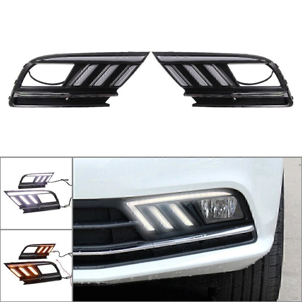 2X ABS Front LED Daytime Running Lights for VW Jetta MK7 (2016–2018)