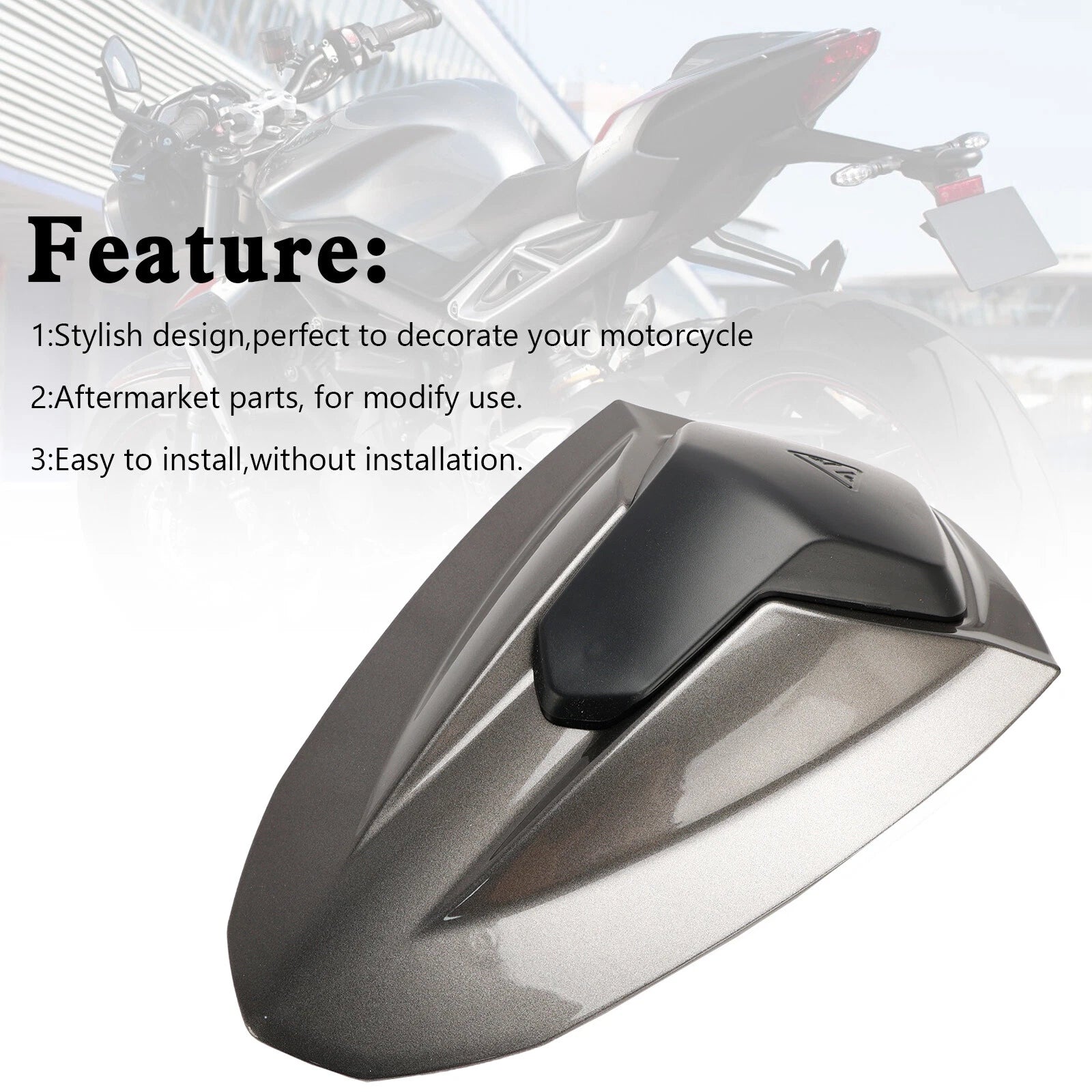 Rear Tail Seat Fairing Cowl Cover for Street Triple RS 765 (2020–2024) Gray