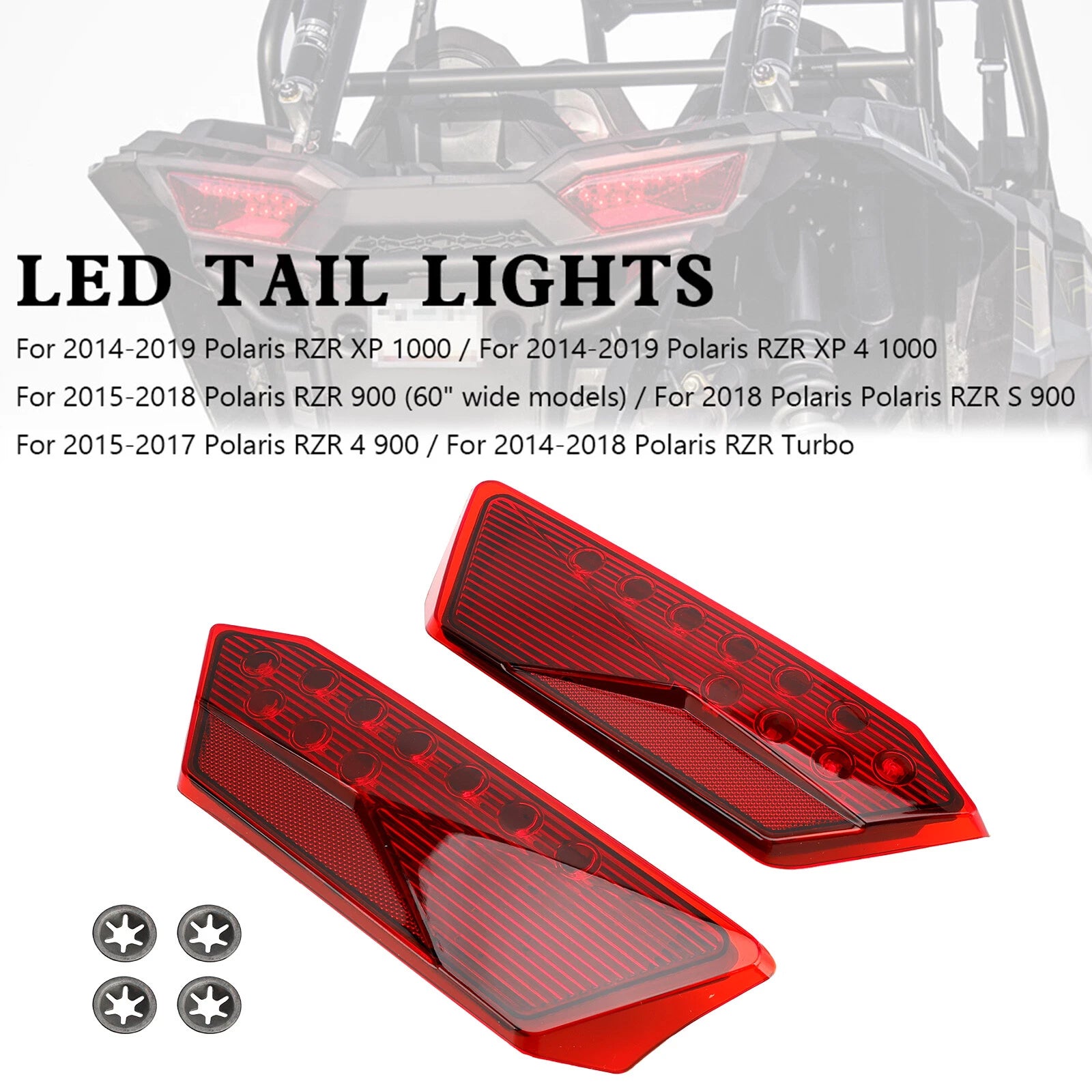 LED Tail Lights for Polaris RZR Turbo 1000 XP 900 S (2014–2020) 2412341 2412342