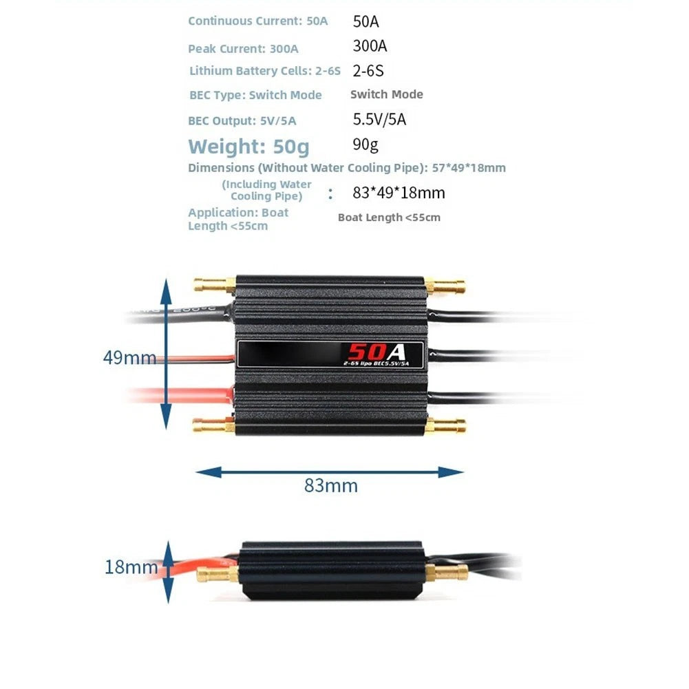 Brushless ESC Speed Controller for RC Boat (Overheat Protection)