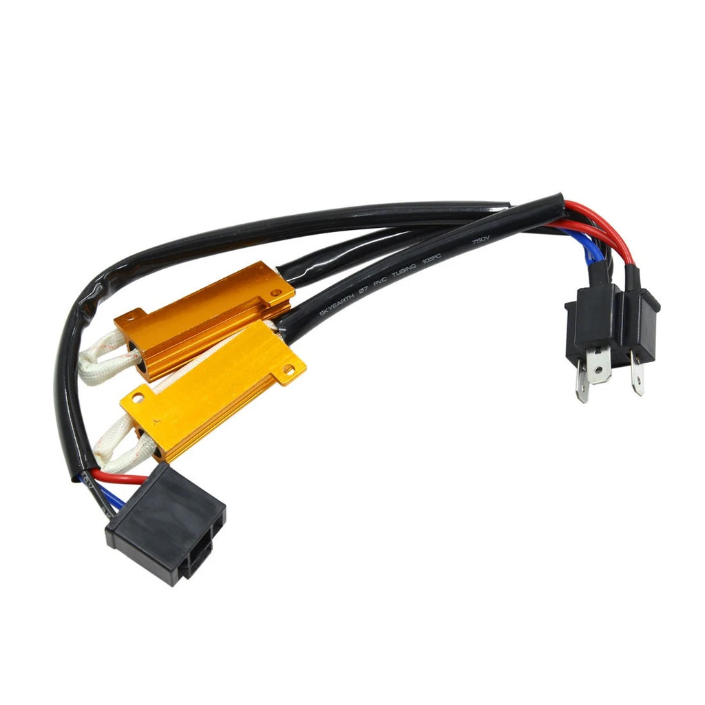 H4 LED Headlight Resistor Wiring Canceller Decoder Adapter 50W DC 12V 8ohm for