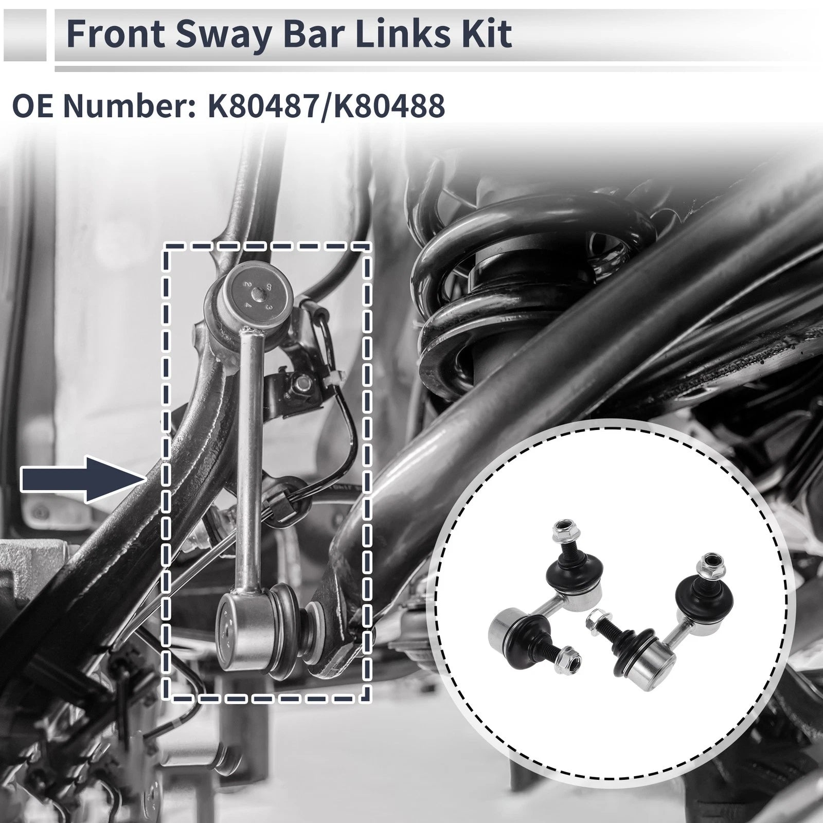 Front Stabilizer Bar Links No Bushing for Acura RSX 2002–2006