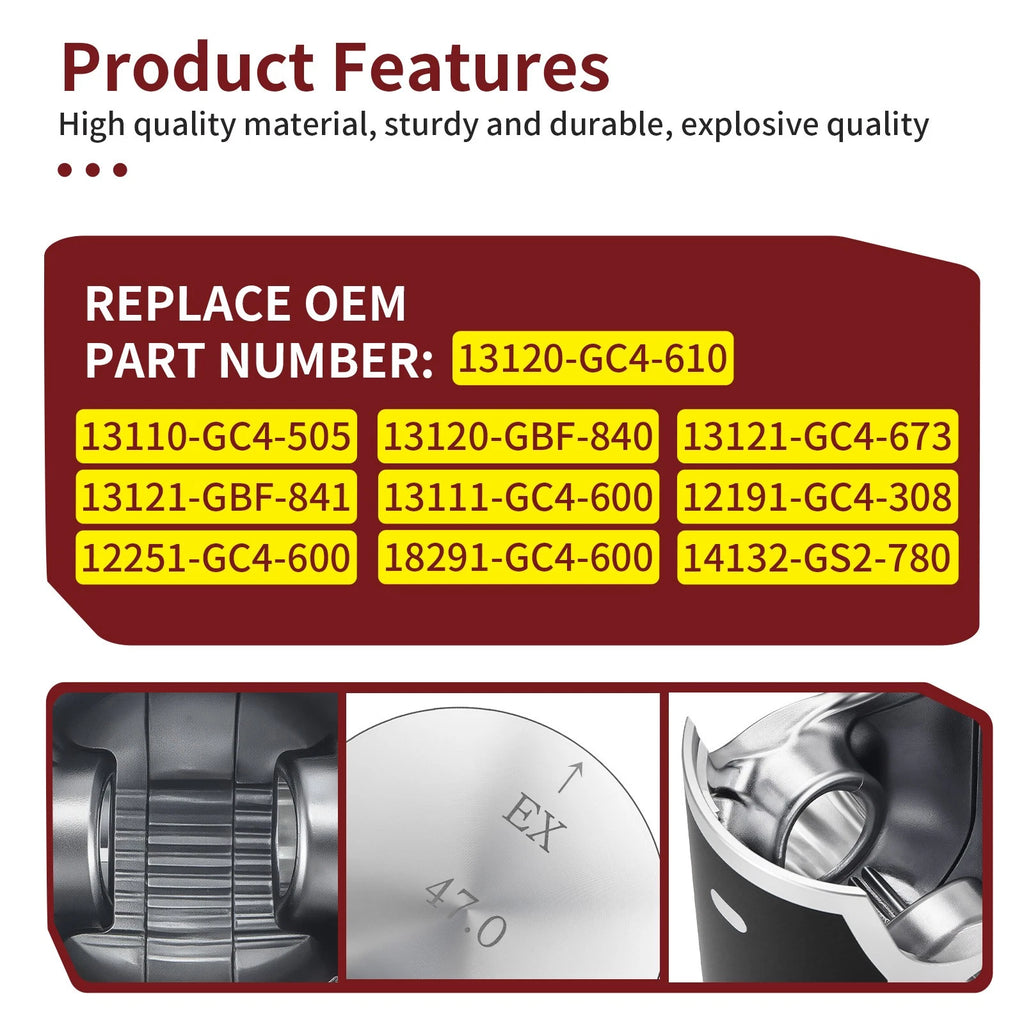 47mm Piston Kit & Gaskets Set for Honda CR80R (1986–1991)