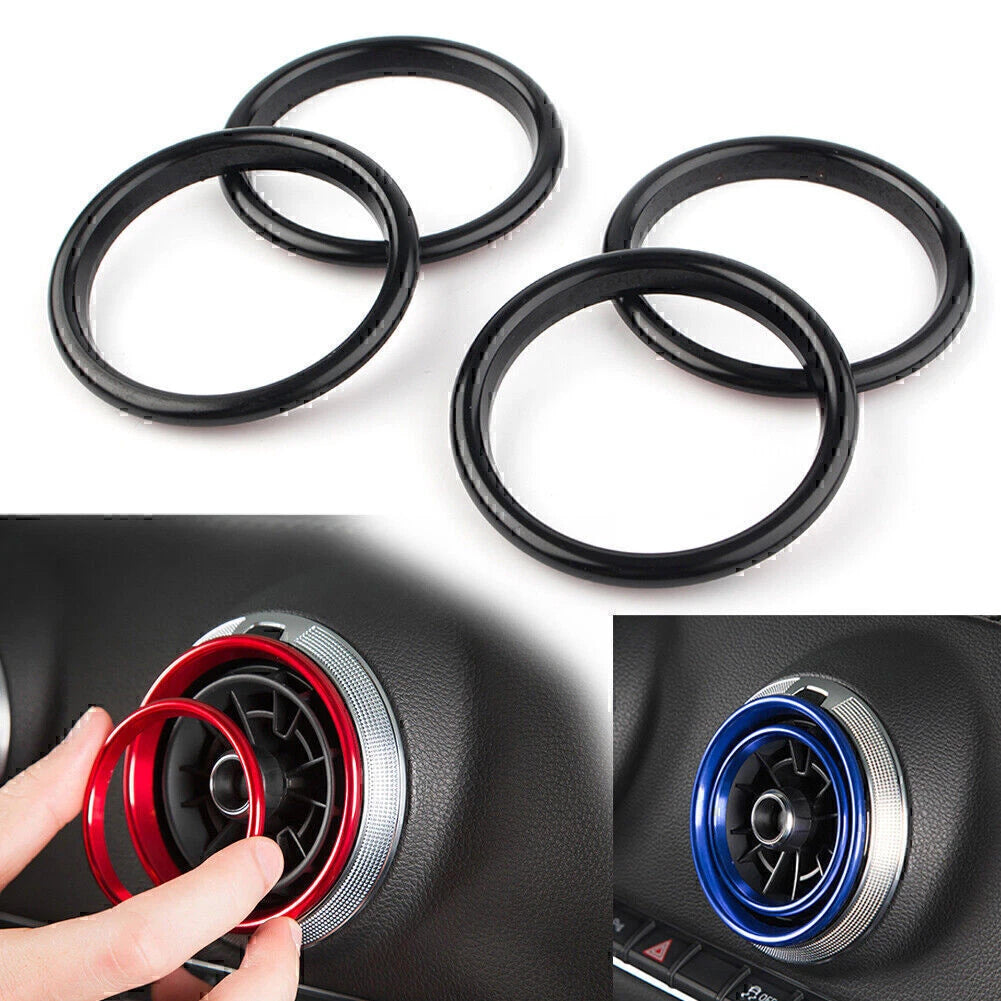 4X Air Vent Cover Ring for Audi A3 S3 (2012–2019) Black