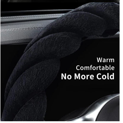 Plush Steering Wheel Cover for Car Interior (37-38 CM)