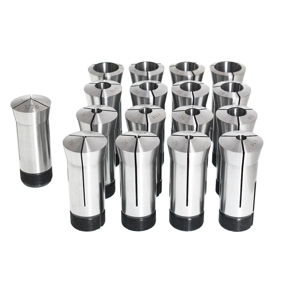 Set of 17 Round Collets 1/16 - 1-1/16" 5C TIR 0006 for
