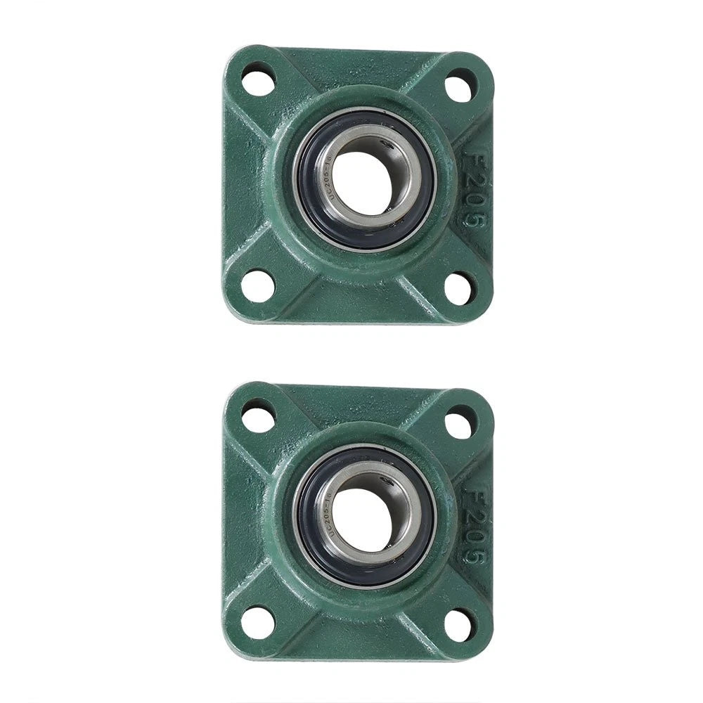Set of 2 UCF205-16 Solid Base Pillow Block Bearings 1" Bore 4 Bolt