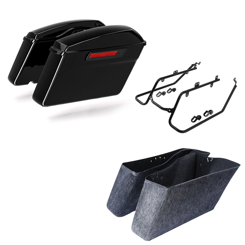 Hard Saddlebags & Conversion Brackets Kit for Harley Dyna Low Rider (2008–2017)