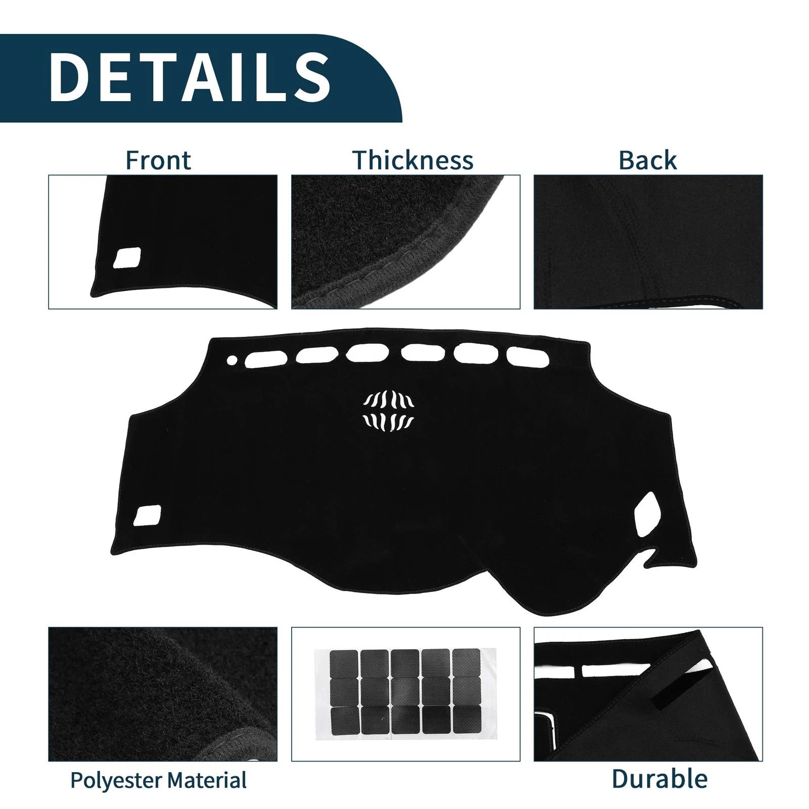 Dashboard Cover Mat for Toyota Vellfire Alphard (1 Set, Black)