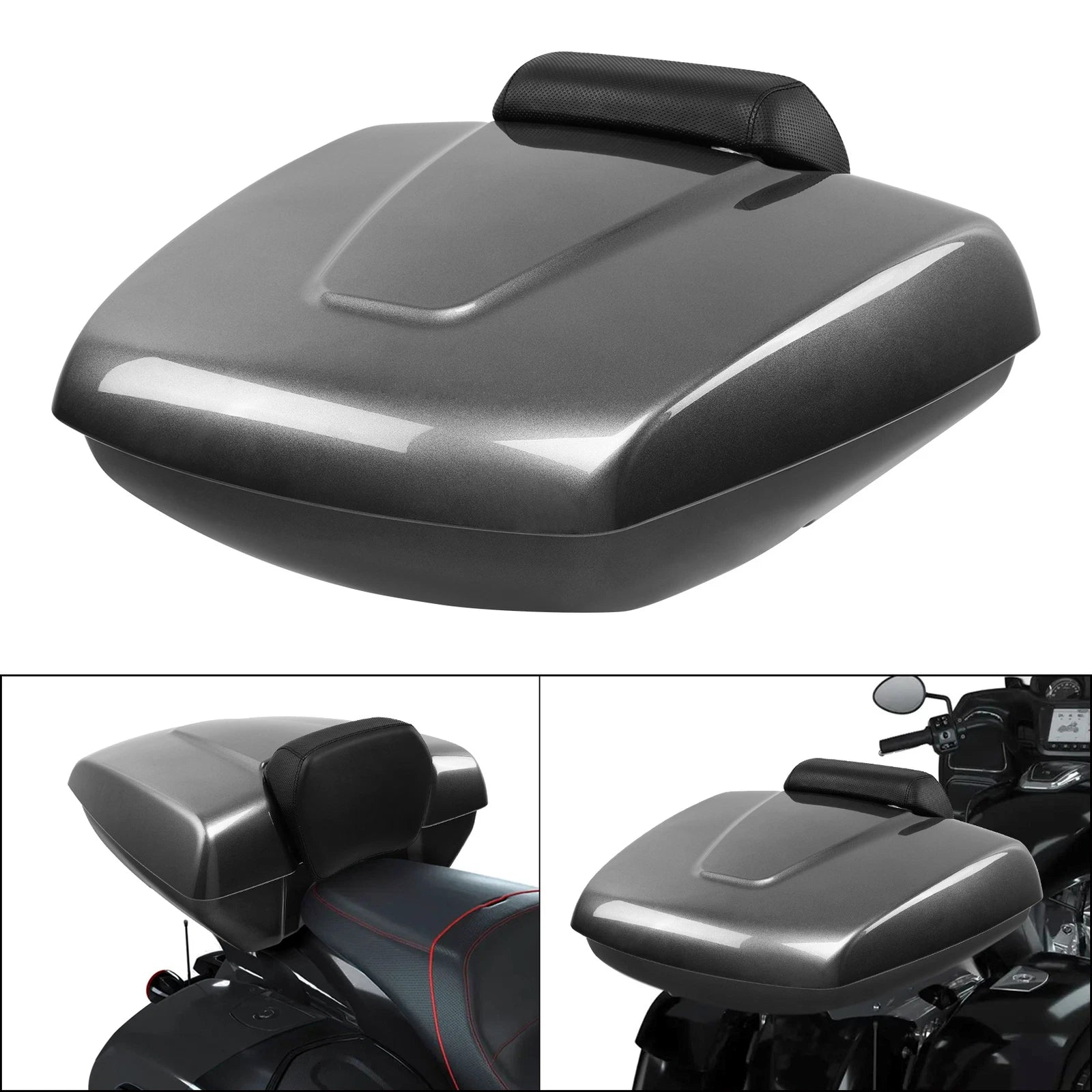 Low Profile Trunk Backrest for Indian Springfield (2014–2025) Steel Gray