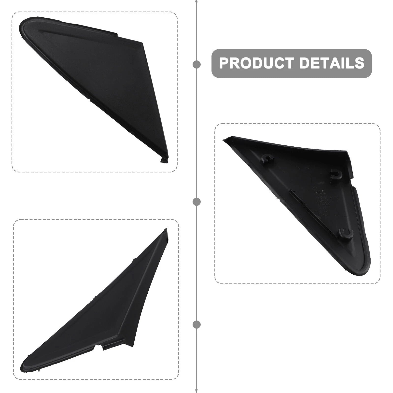 2X Mirror Fender Corner Molding Triangle Trims for Ford Focus (2005–2014)