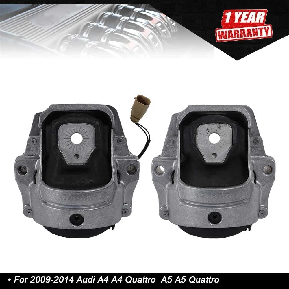 Set of 2 Engine Motor Bracket Mounts for Audi A4 A5 Quattro (2009–2014)