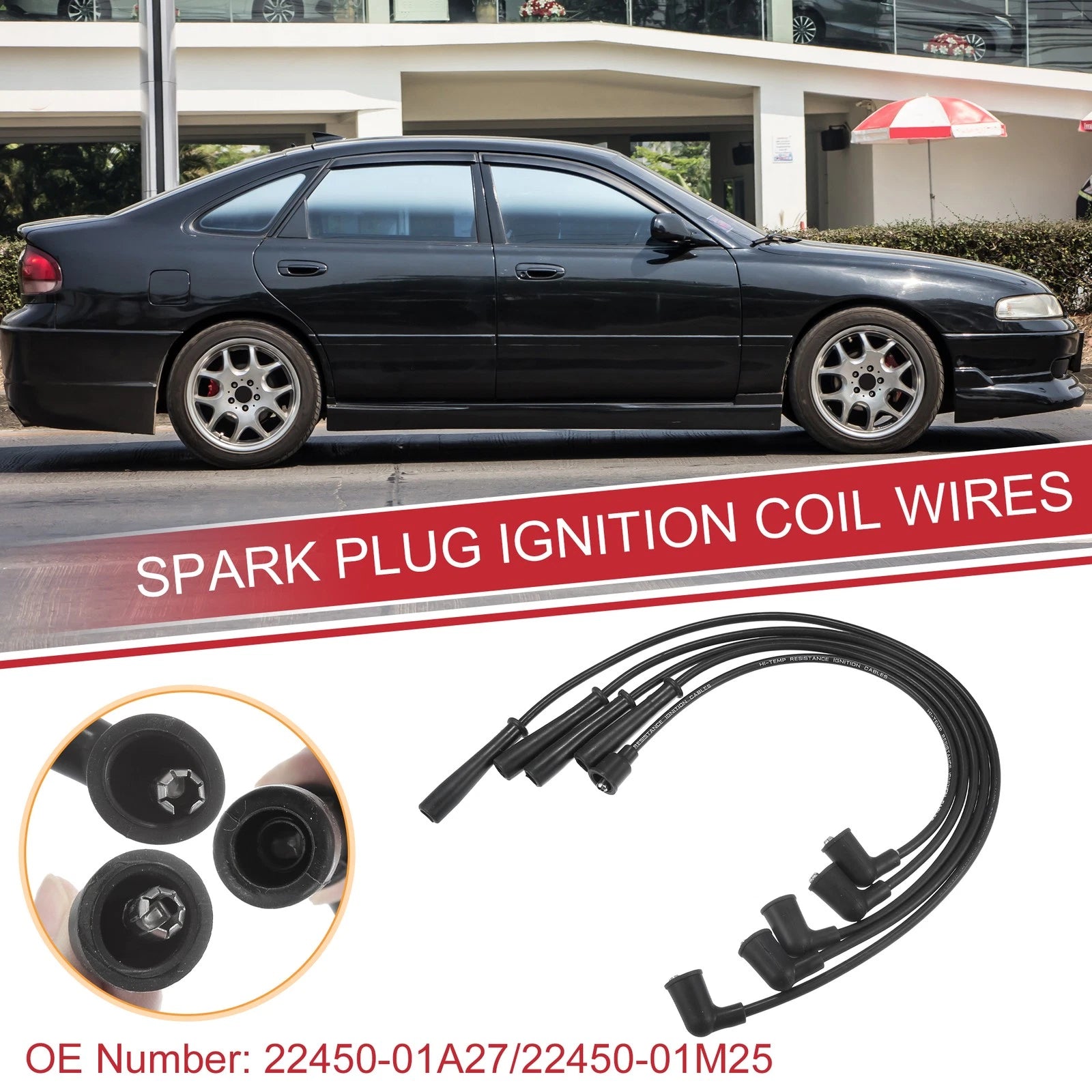 5 Pcs Spark Plug Wire Ignition Coil Cable for Mazda MX-6 626 (1988–1988)