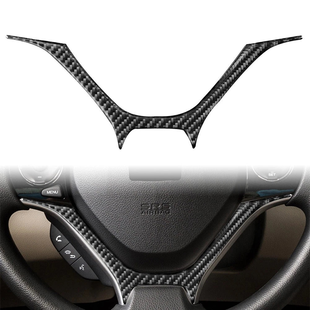 Carbon Fiber Steering Wheel Panel Cover Trim for Honda Civic (2012–2015)