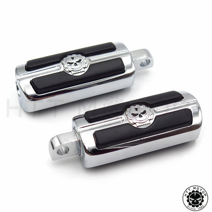 Pair Skull Foot Pegs for Harley-Davidson Touring (Male Peg Mount)