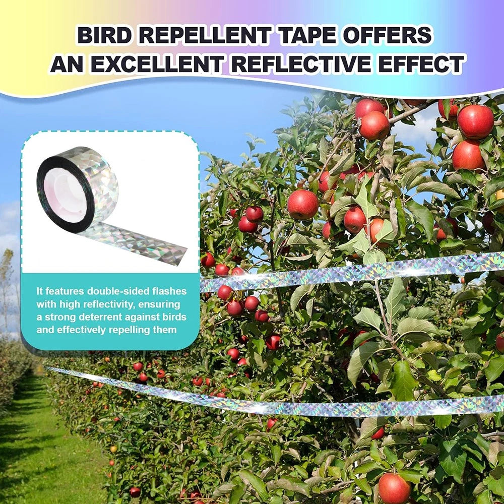 2 Roll high-quality Bird Scare Tape Double Side Ribbon for Bird Control