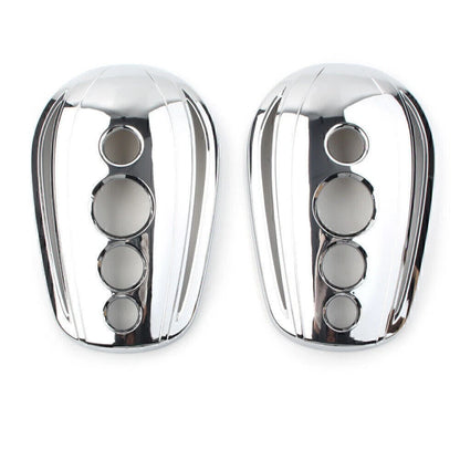 Chrome Oval Rear View Mirror Cover Caps for Harley Dyna Softail Sportster