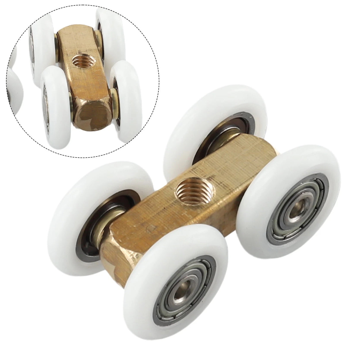 Adjustable Copper Glass Pulley for Bathroom Roller Door Hardware (4.4cm x 2.2cm)