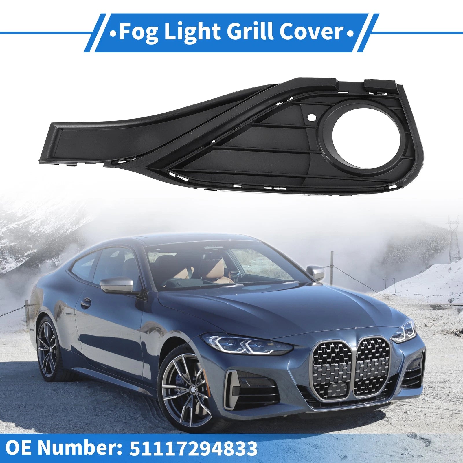 Front Left Fog Light Grill Replacement for BMW 4 Series (2013–2016)