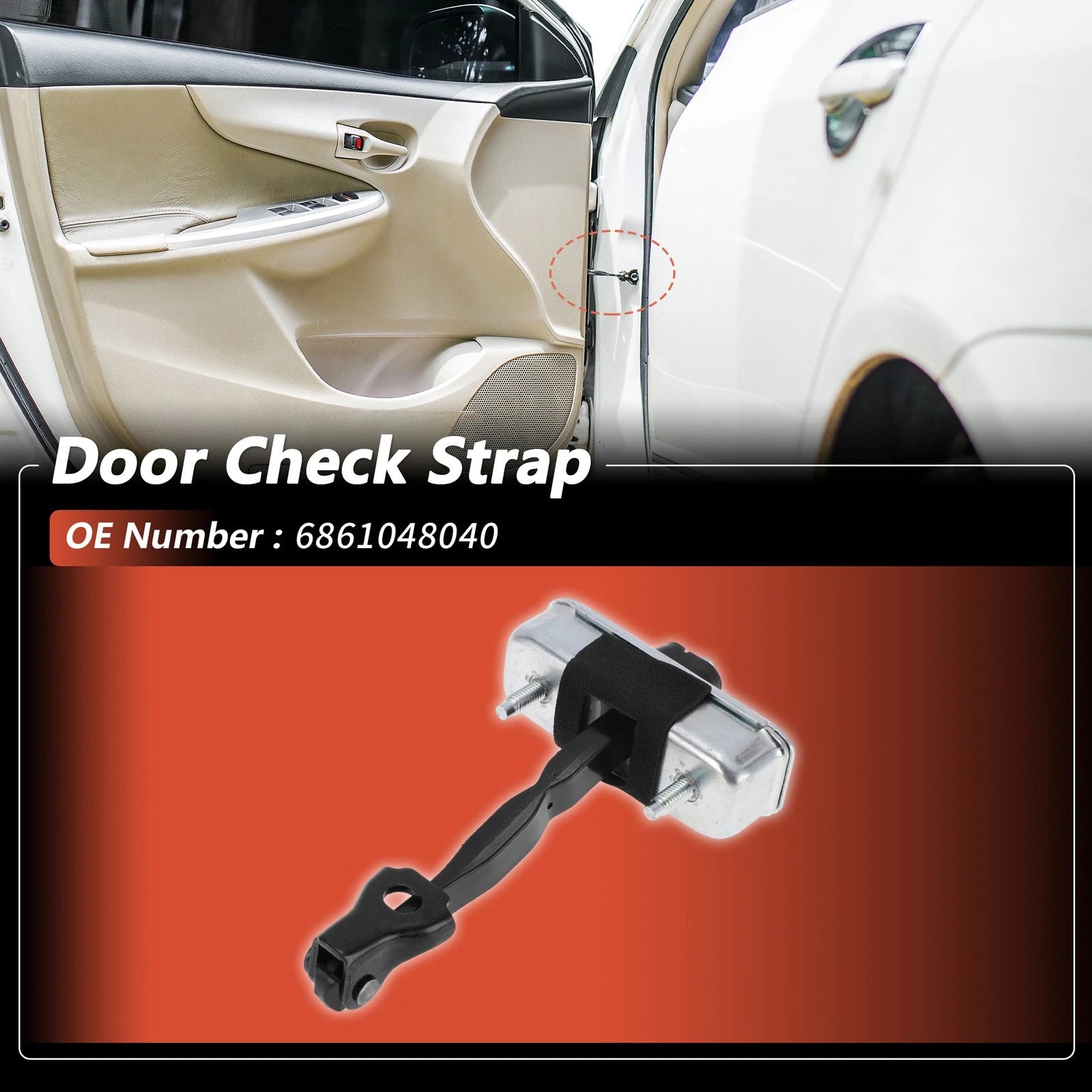 Door Check Strap Right Front Replacement for Toyota Highlander (2007–2013)