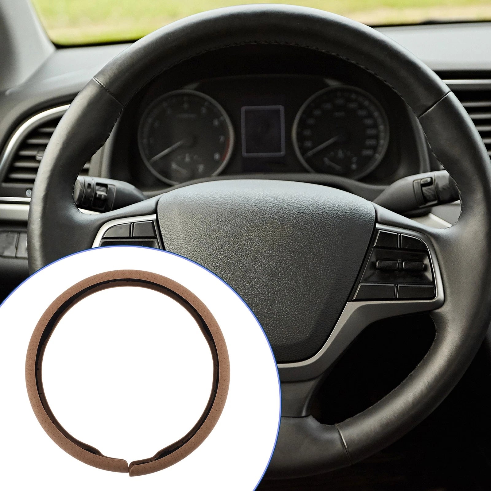 Steering Wheel Cover for - 14.96" Brown ABS