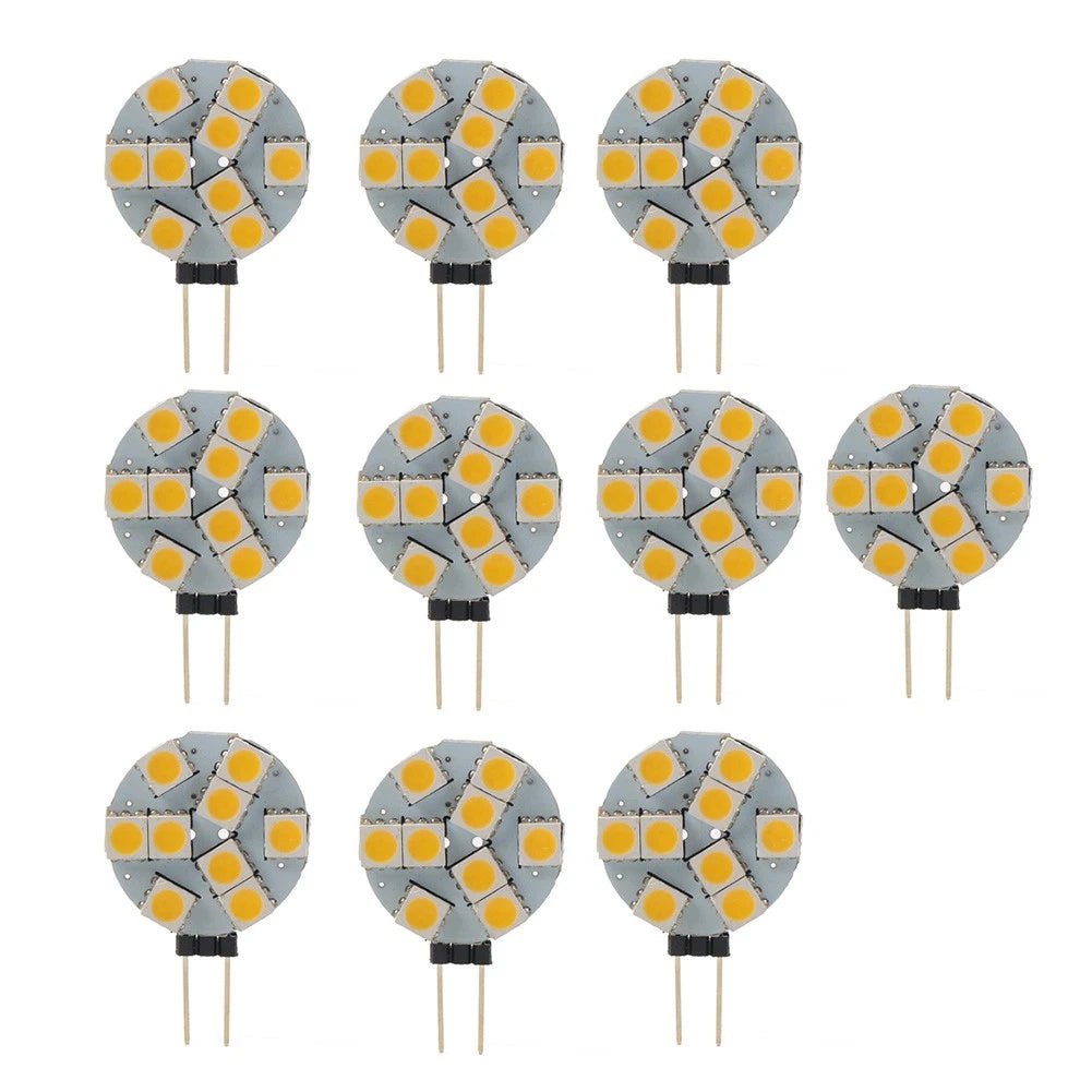 10Pcs G4 Socket Super Bright Warm White LED Lights for Indoor Car RV
