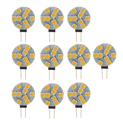10Pcs G4 Socket Super Bright Warm White LED Lights for Indoor Car RV