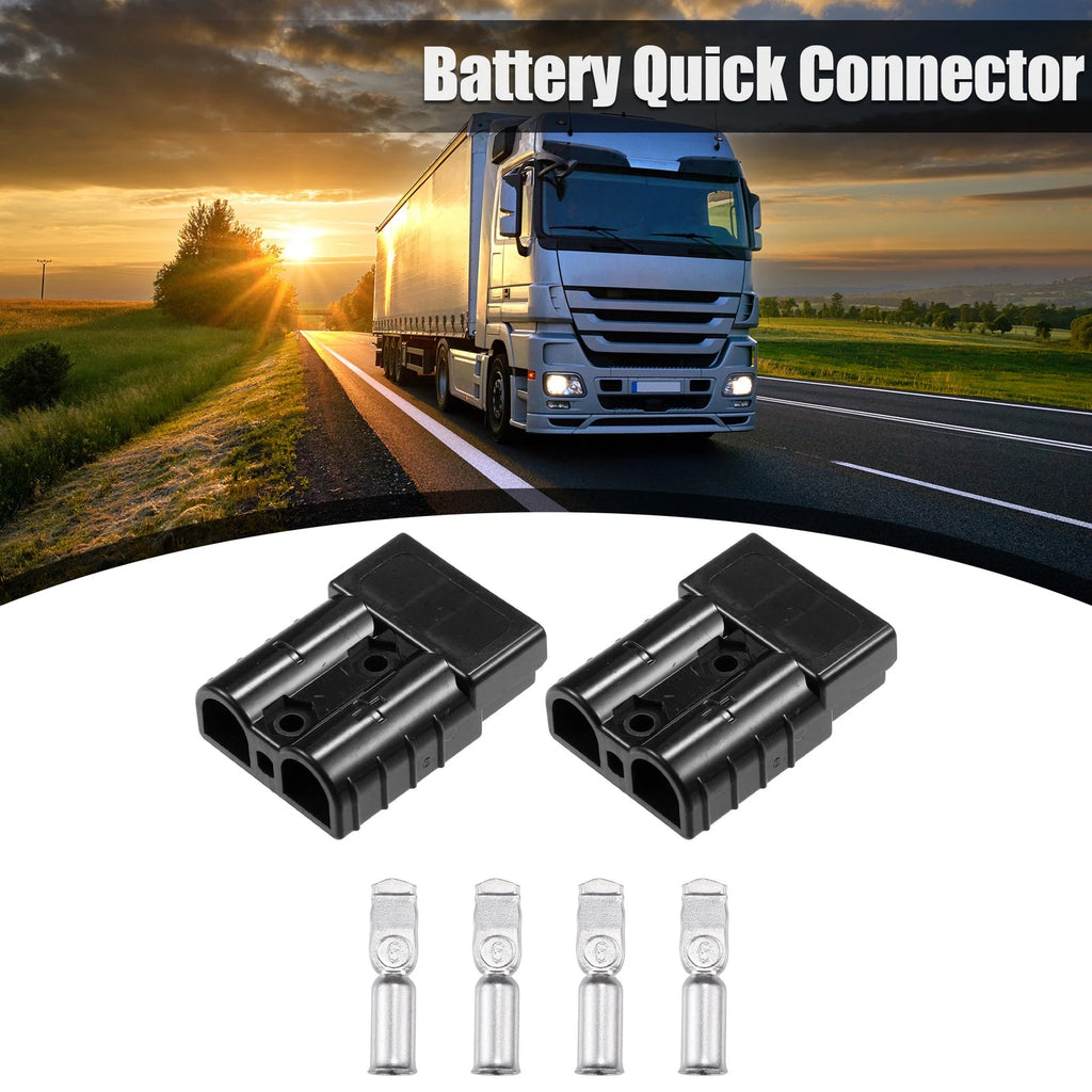 Battery Quick Connector Kit 50A Front for Car Trailer (Black) (2005–2018)