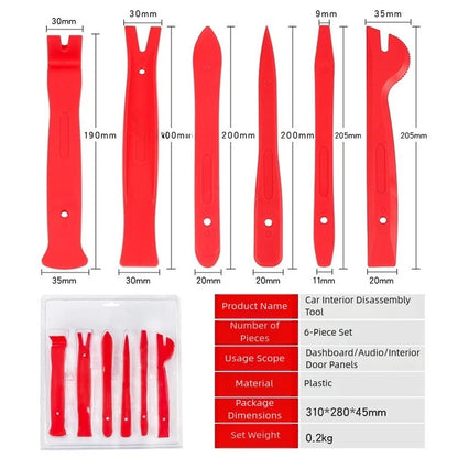 6 Piece Interior Door Panel Pry Tools Kit for Car Audio Repair