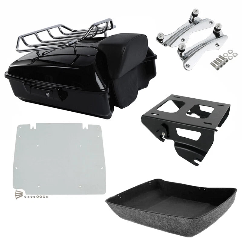 Chopped Trunk Backrest Pad Rack for Harley Touring (2014–2026)
